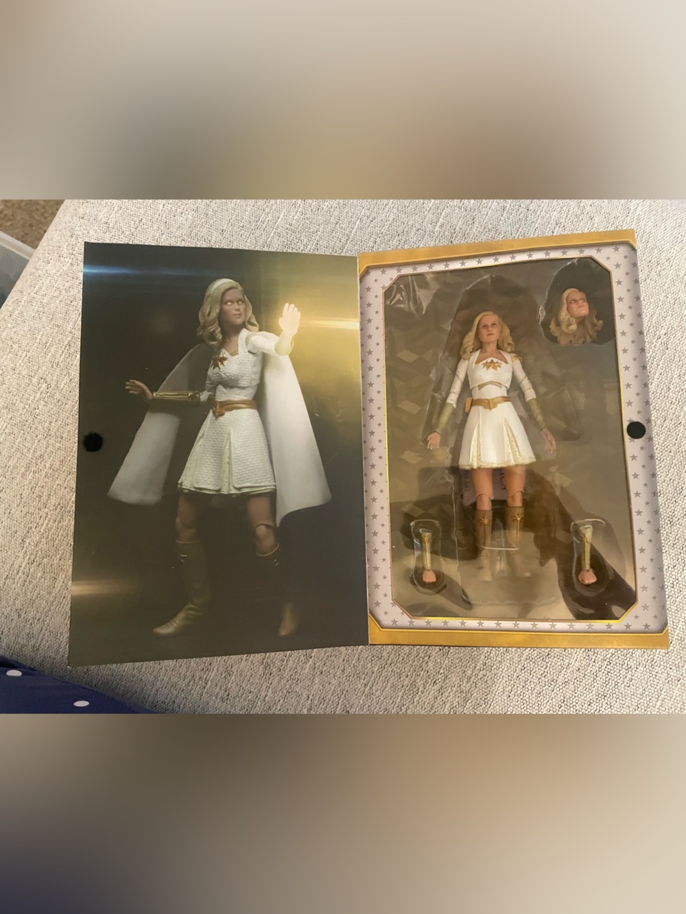 White Superheroine Action Doll with Gold Accents - Kids Toys
